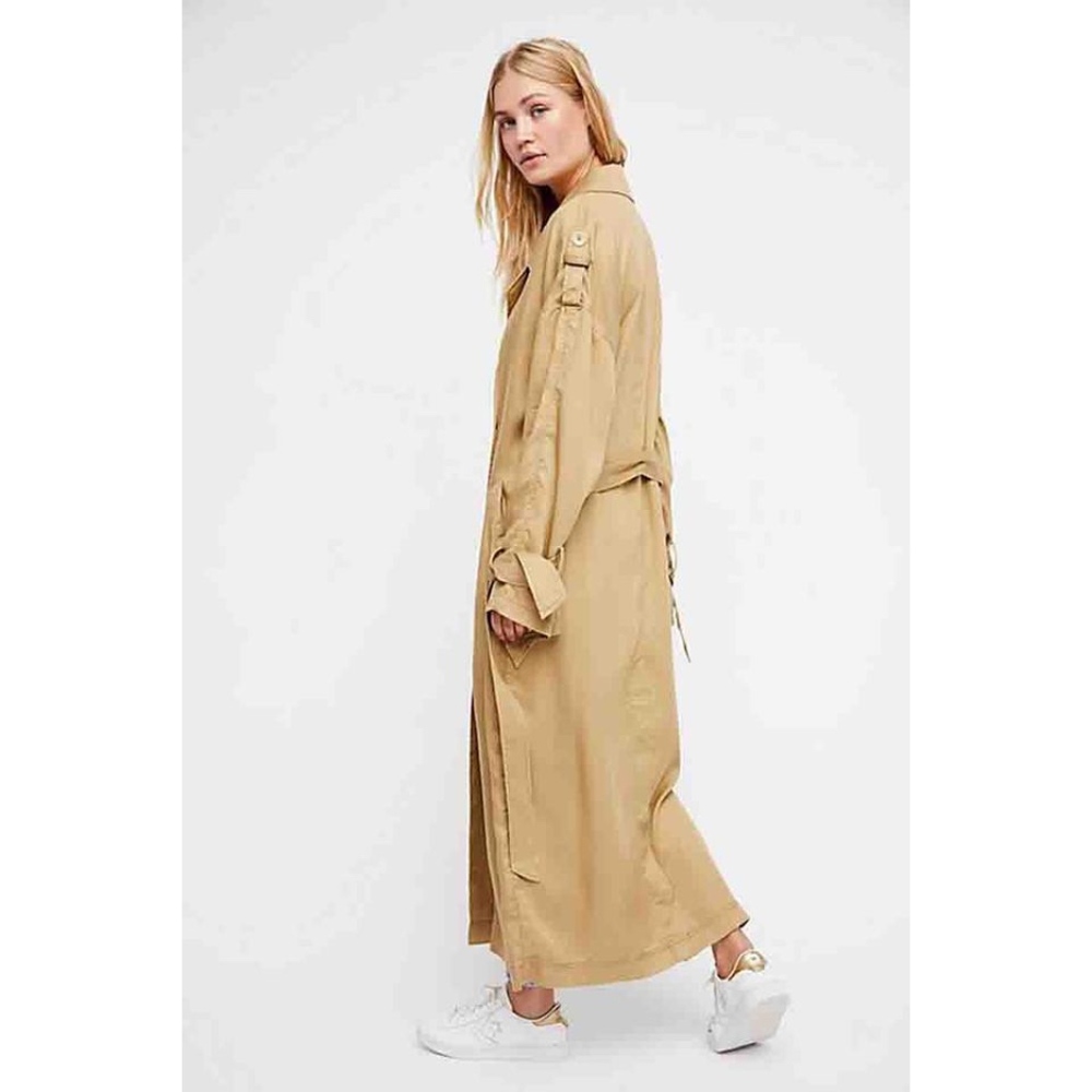 Free People Tied Up Trench XS BNWOT Camel - Picture 4 of 8